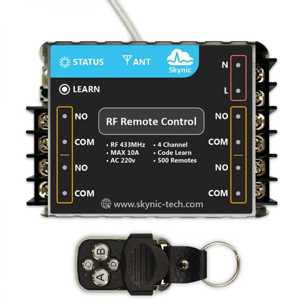 ریموت کنترل رادیویی 4 کانال کد لرن